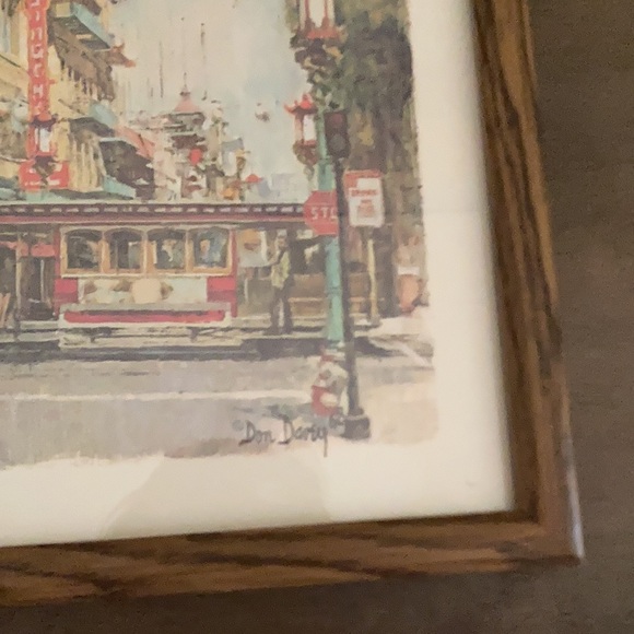 ⛰⛩ 1968 Don Davey Print Chinatown Dragon Gate Framed Print - VERY GOOD! 🚠🖍 - Picture 4 of 8